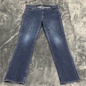 Lauren‎ Ralph Lauren Jeans Womens 14 Blue Premier Straight Denim Stretch Classic